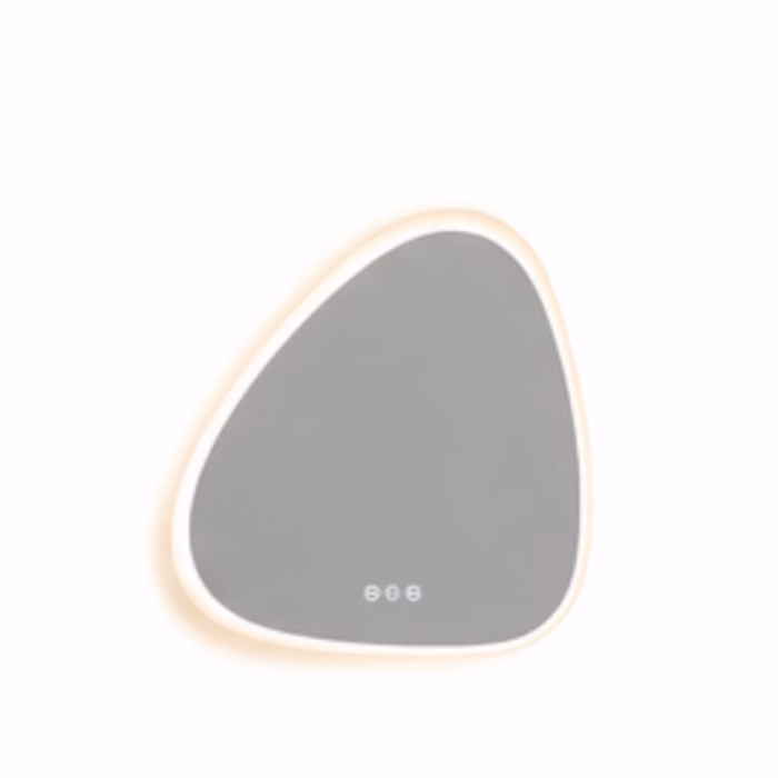 Asymmetric Organic Pebble-Shaped LED Backlit Bathroom Mirror