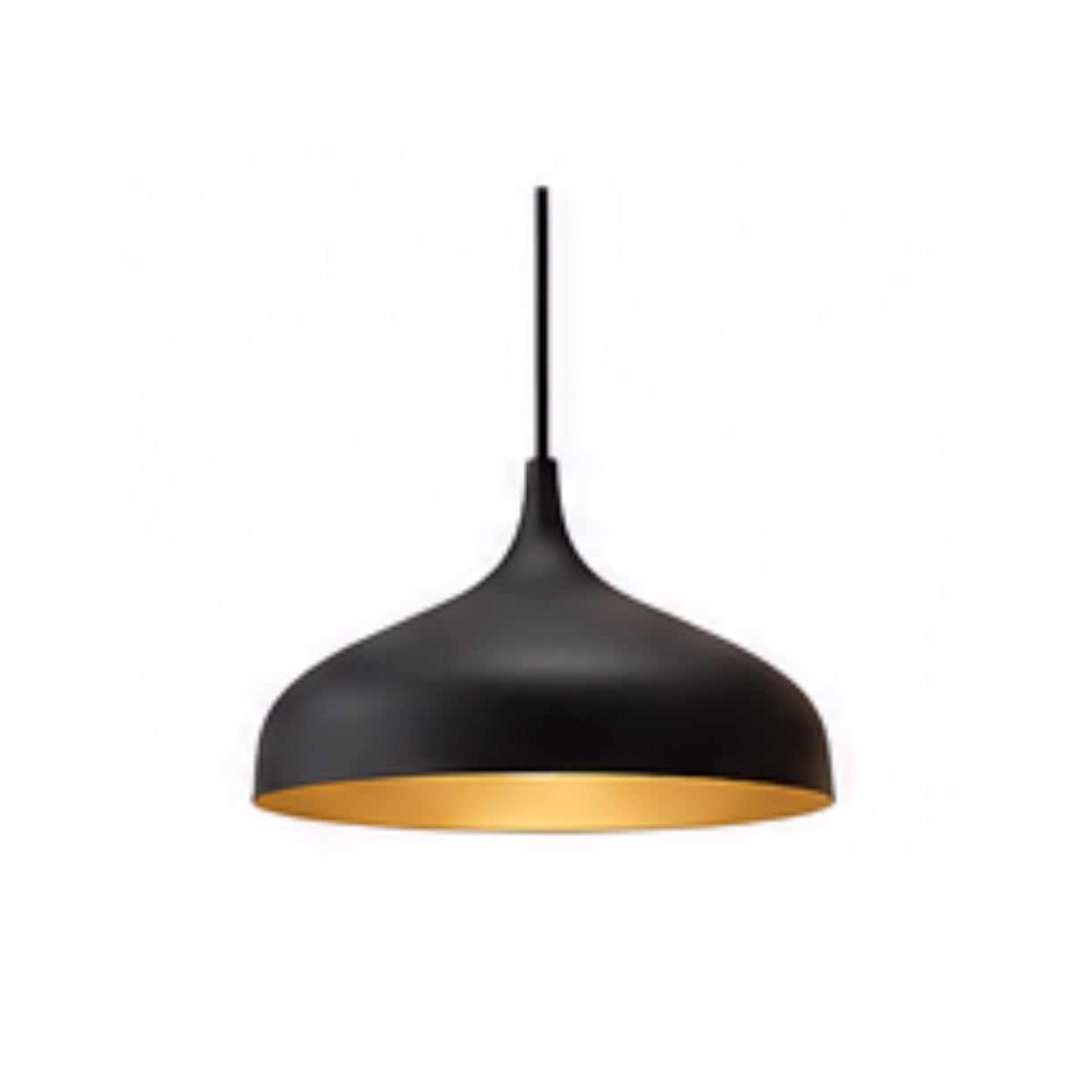 Modern Dome Pendant Light (Black with Gold Interior)