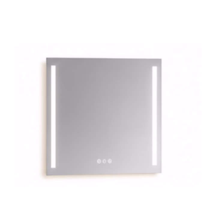 Square Bathroom Mirror with Side LED Light Strips