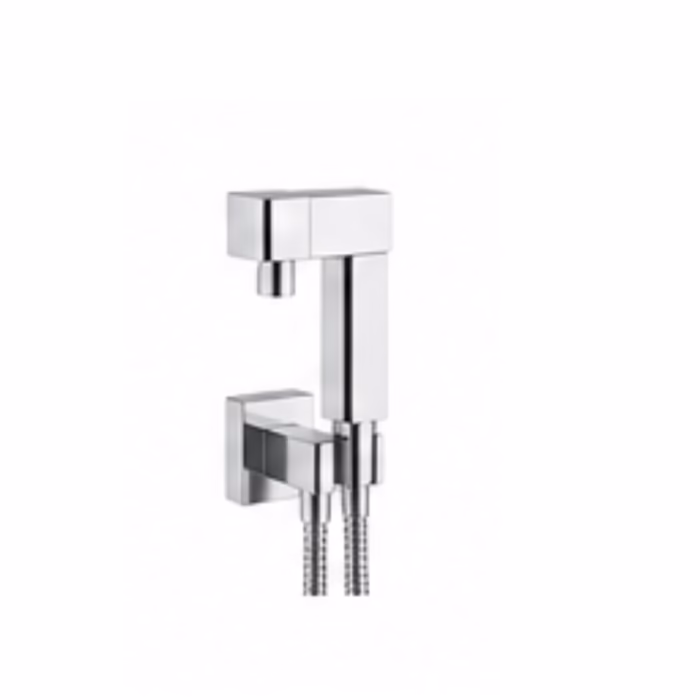 Square Chrome Bidet Spray Set with Wall Bracket