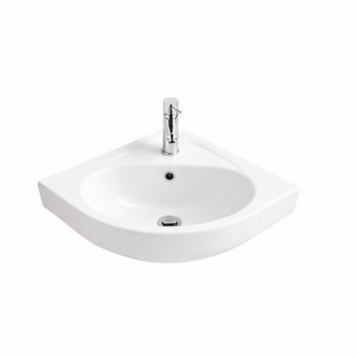 Wall-Mounted Corner Basin  Sink with Tap