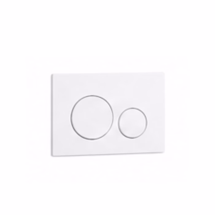 White Round Dual-Flush Actuator Plate